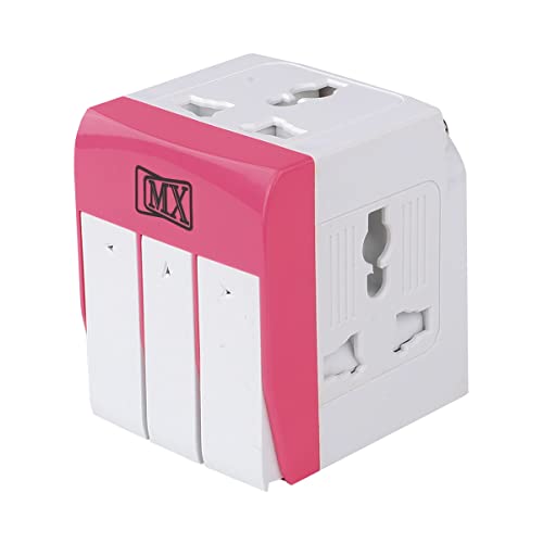 Image of MX 3 Pin Multi Plug Adapter with Universal Sockets | 3-Way Extension Socket 5A 250V with Individual Power Switches, LED Indicators & Safety Shutters | Home, Office & Travel Use
