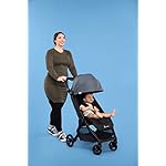 Ergobaby Metro+ Kinderwagen Buggy mit Liegefunktion, Kinder-Buggy Zusammenklappbar Autositz Kompatibel Klein Leicht Kompakt, Slate Grey