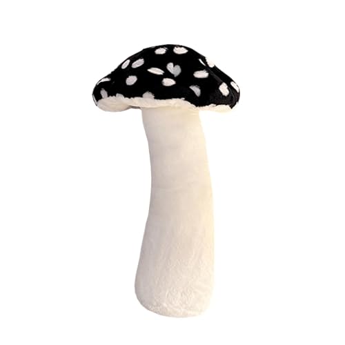 Image of Hofun4U Mushroom Plush Pillow - 30 inch Mushroom Shaped Stuffed Long Pillow - Mushroom Stuffed Pillow - Christmas Birthday Sofa Home Decoration (Black)