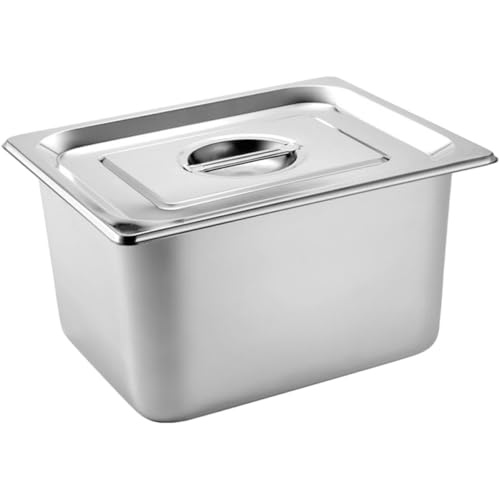 BRIGHTFUFU Stainless Steel Buffet Pan with Lid Food Container for Serving Classic Buffet Food Holder and Lightweight Design for Easy Handling
