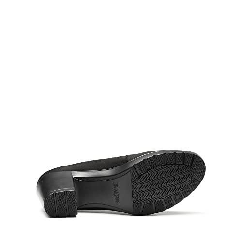 DREAM PAIRS Damen-Kleidschuhe Pumps mit niedrigem Blockabsatz Komfort-Oxfords DPU214-E Schwarz/Suede Größe 38 (EUR)