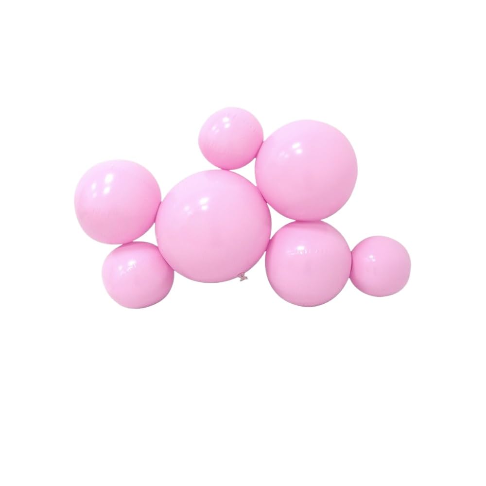 Reusable Inflatable Balloon Garland Reusable Balloon Garland Arch Kit PVC Inflatable Balloons Arch Garlands 3/7 Pcs Linked Pvc Balloons with Elastic Bands for Birthdays Weddings (7 Balls Pink) — image 1
