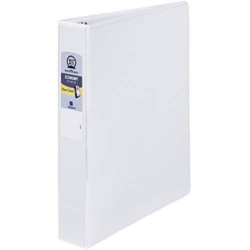 AVERY Fichário econômico com 3 anéis, anéis redondos de 3,81 cm, 1 fichário branco (21086)