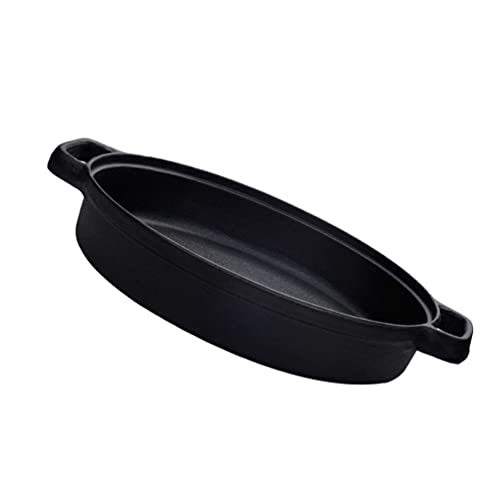 TOPBATHY 25cm Cast Iron Pancake Pan Non- Stick Frying Pan Fried Chicken Spaghetti Pan Wok Stir Fry Pan Cookware for Home Restaurant Kitchen Use