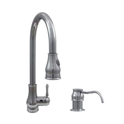 Dyconn Baltic Tb001-A17 18-Inch Modern Single Handle Pull Out Dual Spray Kitchen Faucet With Matching Soap Dispenser (Chrome) #TOP4