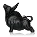Wisifayardin Small Wall Street Bull Statue - Black Bull Figurine for Home Table Shelf Decor - 4.3