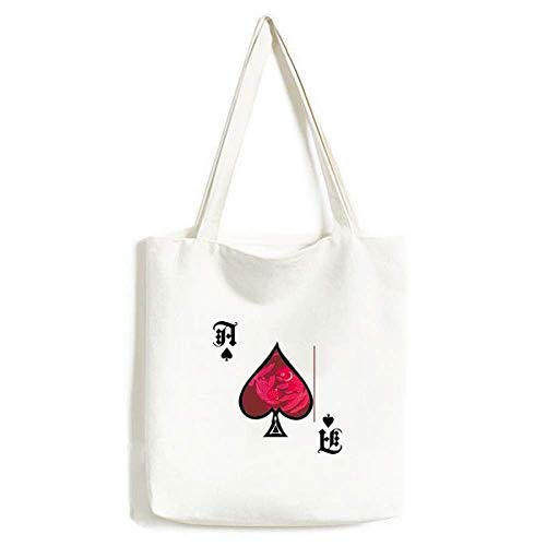 Peinture japonaise poisson rouge sac à main lavable en toile artisanale imprimé pique de poker
