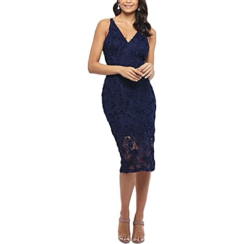 Amazon.com: Xscape Womens Lace Floral Midi Dress Navy 2 : Clothing, Shoes &  Jewelry