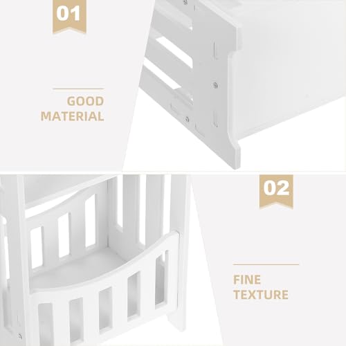 Mesa auxiliar blanca Toddmomy de PVC-madera compacta para dormitorio 5