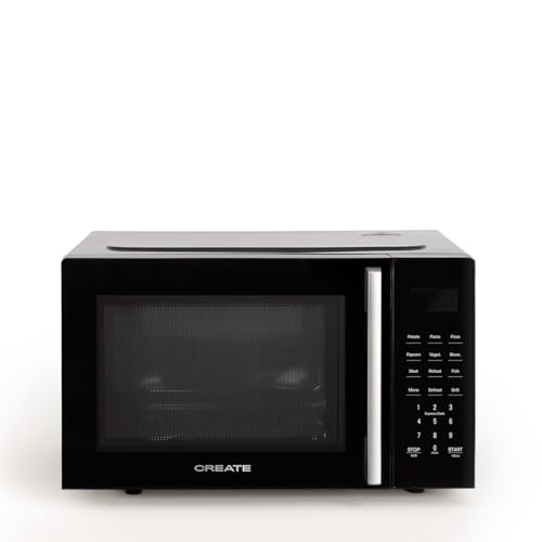 CREATE/MICROWAVE STUDIO/Micro-ondes avec fonction grill et four noir/Capacité 23L, plateau Ø28,5 mm, 10 niveaux de puissance, 8 programmes automatiques, 3...