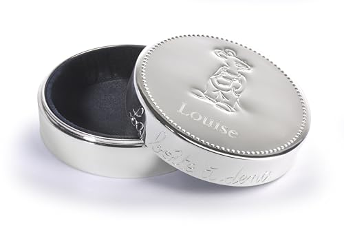 AN/VIE Boîte à Dents de Lait en Métal Argenté, Personnalisable avec Prénom, 6 cm x 2,5 cm,...