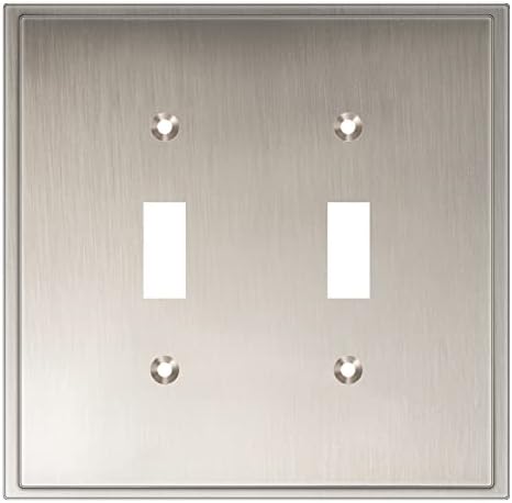 Cover Star Soft Modern Decorative Wall Plate Switch Plate Outlet Cover, Durable Solid Zinc Alloy (Double Toggle, Satin Nickel)