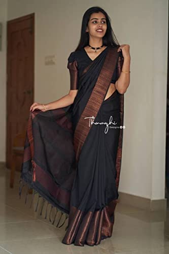 Image of Avantika Fashion Women's Trendy Kanjivaram Soft Lichi Silk Saree With Blouse Piece