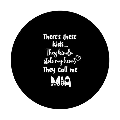 Special Grandma Grandmother These Kids Call Me Mia PopSockets Swappable PopGrip, Black - Image 3