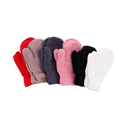 Guantes polares COLLBATH unisex pack de 6 pares para invierno con dedos enteros