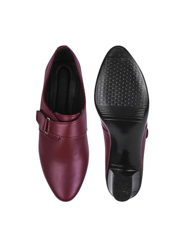 Image of TRYME Collection Bellies Comfortable Stylish Solid Block Heel Slip-On Formal Shoes for Womens & Girls
