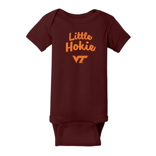 UGP Campus Apparel YC1224 - Virginia Tech Hokies Little Hokie Infant Creeper Bodysuit - 6 Months - Maroon