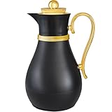 Insulated Thermal Coffee Carafe, 33 oz, Arabic-Style Coffee Pot,Insulated Carafe Flask for Coffee Hot Cold Drink Tea,Housewarming Ornaments (Black)