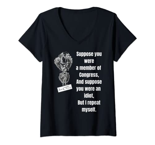 Mujer Políticos de desembolso político divertido Política anticongreso Camiseta Cuello V