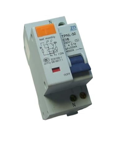 Disyuntor de Corriente Residual RCBO 1P+N 16A Protege a tu Familia contra Accidentes Eléctricos