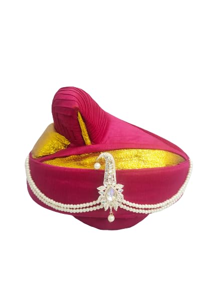 PRIYAKANT SAFAWALA Traditional Handstitch Ready to Wear Rani Colour Peshwai Pagdi (Turban/Safa) for Special Maharashtra Wedding and Traditional Function Use It (Free Size) (B0CT3Y1LDV) Amazon Price History, Amazon Price Tracker