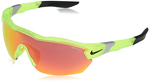 Nike Show X3 Elite E DJ2024, Lunettes de Soleil Homme, Matte Volt/Road-Red Mirror, 61