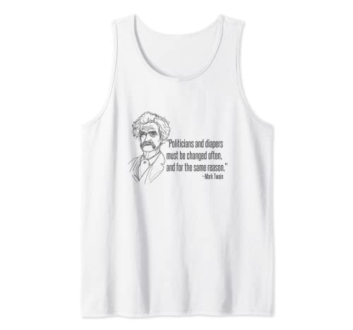 Mark Twain Cita política. Políticos y pañales. Divertido Camiseta sin Mangas