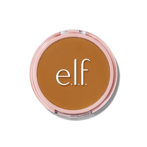 Image of e.l.f. Halo Glow Powder Filter, Pressed Finishing Powder, Buildable Coverage, Crease-Resistant, Blurs the Appearance of Pores, With Velour Puff and Mirror, Vegan & Cruelty-Free, Deep Warm