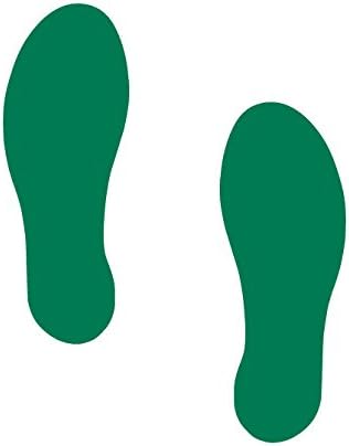Superior Mark AMZ-CFT1-GR Carpet Footprints, 3.5" Width x 10" Length, Green, One Pair (Pack of 2)