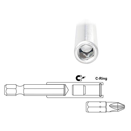 Kaifnt K405 Magnetic Bit Holder With Retaining Ring, 2, 4, 6-Inch Extensions, 3-Piece #TOP3