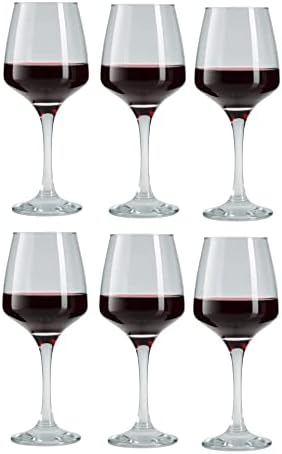 Wine Glasses. Contemporary Drinking Glass Set. (Pack of 6) (295 cc/ml)