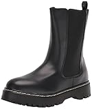 Gepolsterte Innensohle EMMSHU BY COOLWAY Damen Biker Bootie Motorradstiefel, Schwarz, 38.5 EU