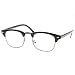 Goson Classic Black Gunmetal Frame/Clear Lens Horned Rim Clubmaster Glasses 50mm