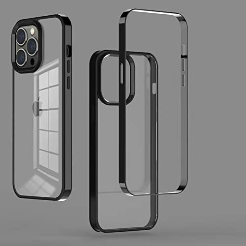 Coque de luxe pour iPhone 14 Pro Max transparente au design carré élégant.