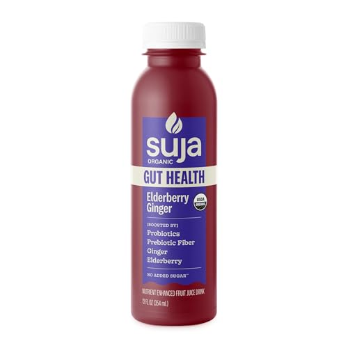 Suja Organic Gut Health Elderberry Ginger Cold Pressed Juice Drink, 12 fl oz Bottle
