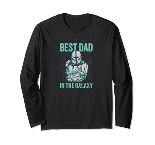 T-shirt manches longues Mandalorian Best Dad in Galaxy pour un look geek parent