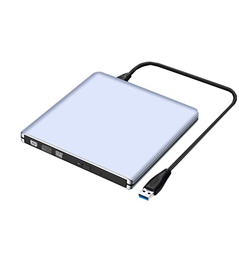 Grabadora DVD Externa Lector CD/DVD USB 3,0 Ultra Slim Portátil Unidad Burner Disquetera Super Drive, para Macbook Pro/Air/Laptops and Desktops Notebook Es Compatible