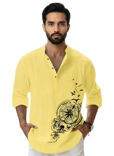Image of Amazon Brand - INKAST Men's Cotton Blend Mandarin Collar Regular Fit Full Sleeve Casual Short Kurta