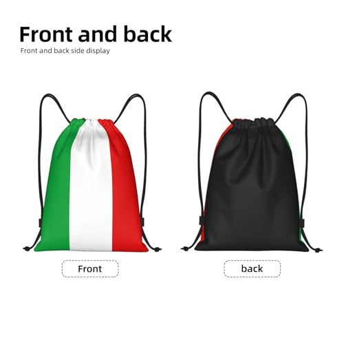 Generic Italia Italy Italian Flag Drawstring Backpack Gym Sackpack Beach Bag for Women Men, Medium4