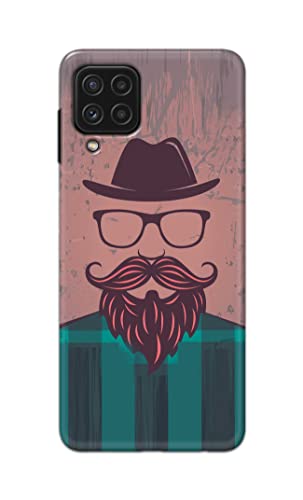 Image of PRINTFIDAA Man Icon with Beard Shirt Hipster Printed Designer Hard Case for Samsung Galaxy A22 4G Back Cover -(e) RPM1001