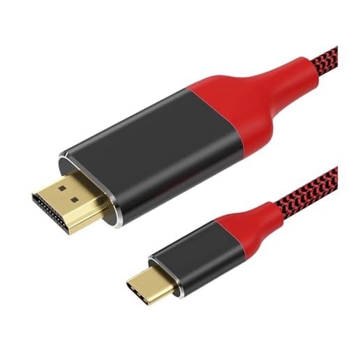 QGeeM USB C - HDMI �P�[�u�� �A�_�v�^�[ 4K�AUSB tpe-c 3 ���C���[ Pro 2017-2020 Pro�p(4K60Hz Red Alloy,3m)