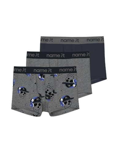 Name IT Jungen Nkmboxer 3P Mel Skull Noos, Dark Grey Melange, Numeric_134