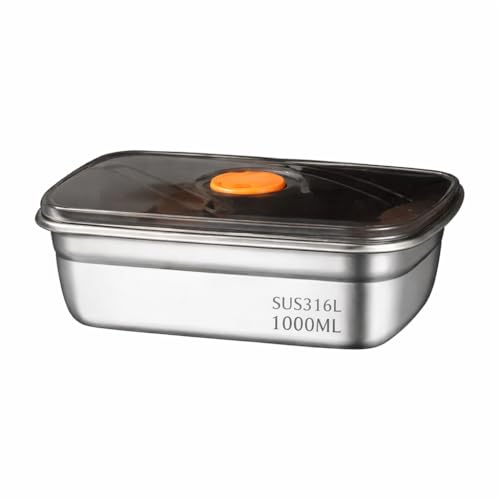 Image of STARKENDY Stainless Steel Food Storage Containers | 316 Food Grade Fridge storage container Leakproof Kitchen Organizer | Freshness Locking, Microwavable & Freezer Safe (1000 ML PACK OF 1)