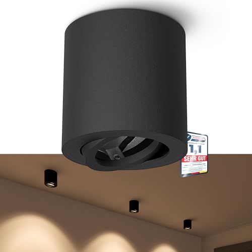linovum CORI Aufbauspot schwenkbar schwarz geeignet für GU10 & LED Module - runde Spot Aufbau Deckenleuchte 1 flammig Ø 80mm linovum CORI Aufbauspot schwenkbar schwarz geeignet für GU10 & LED Module - runde Spot Aufbau Deckenleuchte 1 flammig Ø 80mm