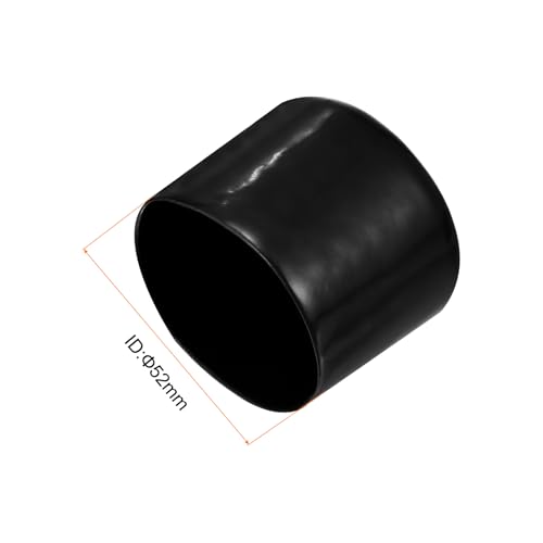 Image of uxcell 2pcs Rubber End Caps 52mm(2 1 /16 inch) ID Vinyl Round Tube Bolt Cap Cover Screw Thread Protectors Black, 40mm Height