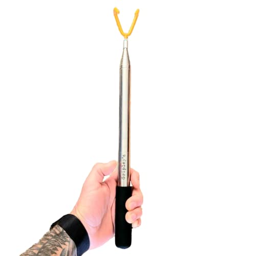 Gripley's Disc Golf Retriever (Telescopic Pole Disc Grabber) (+Hook) Extendable Accessories and Frisbee Gifts (14 Ft Extension)