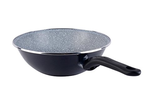 MAGEFESA-Dolomiti-Wok-28cm-de-Acero-vitrificado-Exterior-Gris-Marengo-Antiadherente-bicapa-Reforzado-Efecto-marmol-Apto-para-Todo-Tipo-de-cocinas-Especial-induccion-50-de-Ahorro-energetico