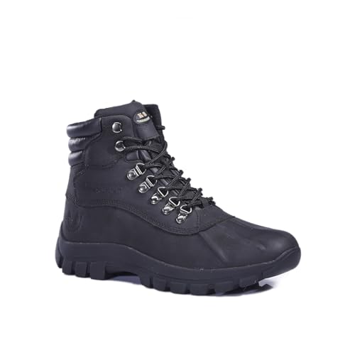 Best Mens Duck Boots for Winter: Stay Warm & Dry 11 kingshow Men's Winter Boots Fleece Lined Insulated Work Boots Waterproof Duck Boots for Hiking, Commuting, and Outdoor Work Black Boots Non-Slip Traction Sole Size 8M