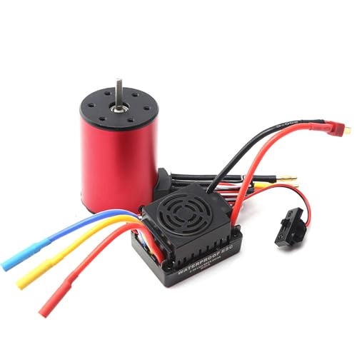 Hylukon S3650 Brushless Motor and ESC, 3900KV Brushless Motor with 60A Brushless ESC 1/8 1/10 Brushless Motor and ESC for RC Toys Gift for Modification Enthusiasts