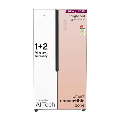 Image of Godrej 600 L 3 Star, 1+2 Years Additional Warranty, Smart convertible Zones with Digital Touch Panel, Frost Free Inverter Side By Side Refrigerator(2025 Model, RS EONVELVET 646C RIT OP RS, Opera Rose)